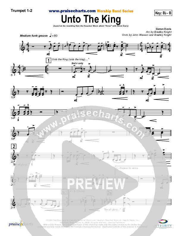 Unto The King Trumpet 1,2 (Geron Davis)