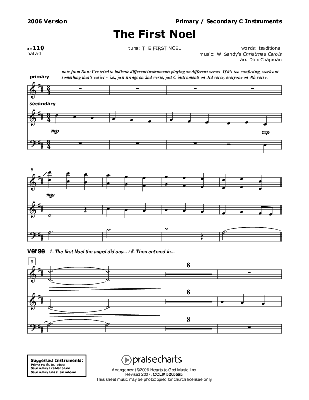 The First Noel C Instruments (Don Chapman)