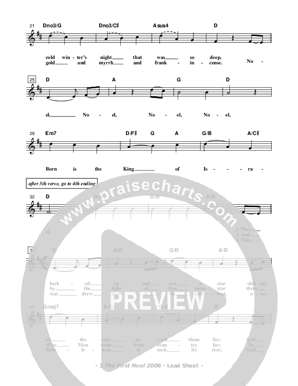 The First Noel Lead Sheet (Don Chapman)