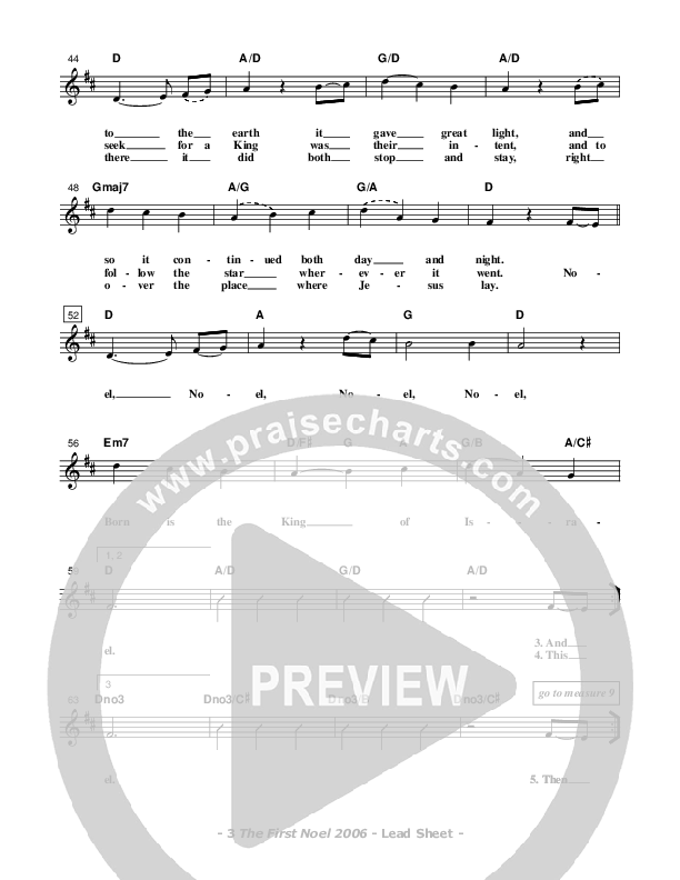 The First Noel Lead Sheet (Don Chapman)