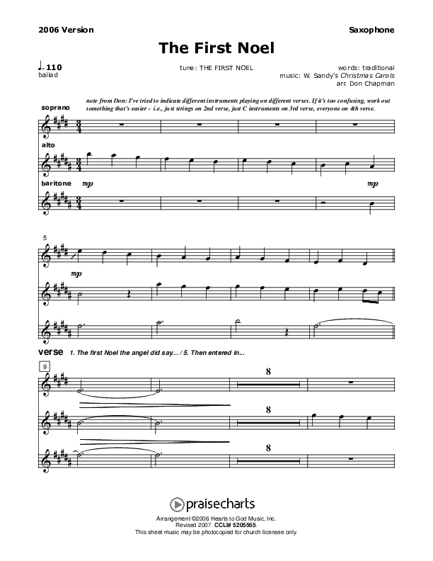 The First Noel Saxophone (Don Chapman)