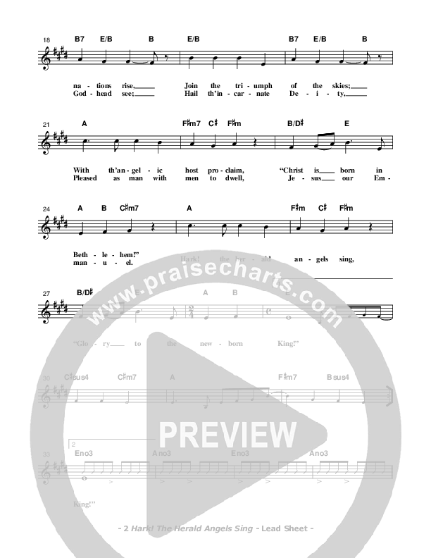 Hark The Herald Angels Sing Lead Sheet (Don Chapman)