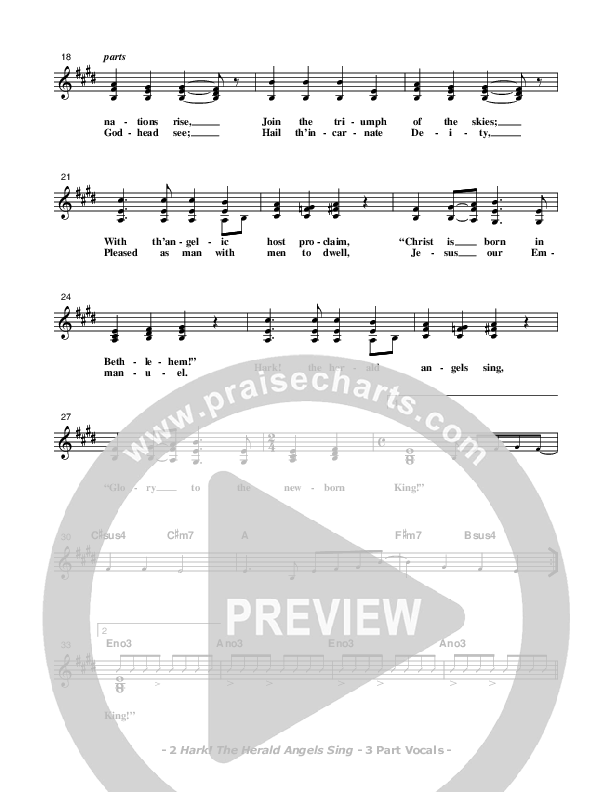 Hark The Herald Angels Sing Lead Sheet (SAT) (Don Chapman)