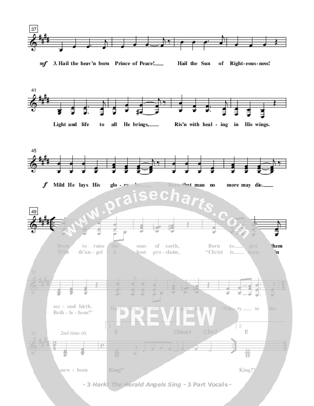 Hark The Herald Angels Sing Lead Sheet (SAT) (Don Chapman)