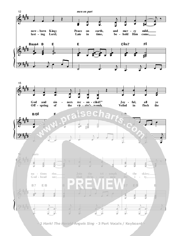 Hark The Herald Angels Sing Piano/Vocal (SAT) (Don Chapman)