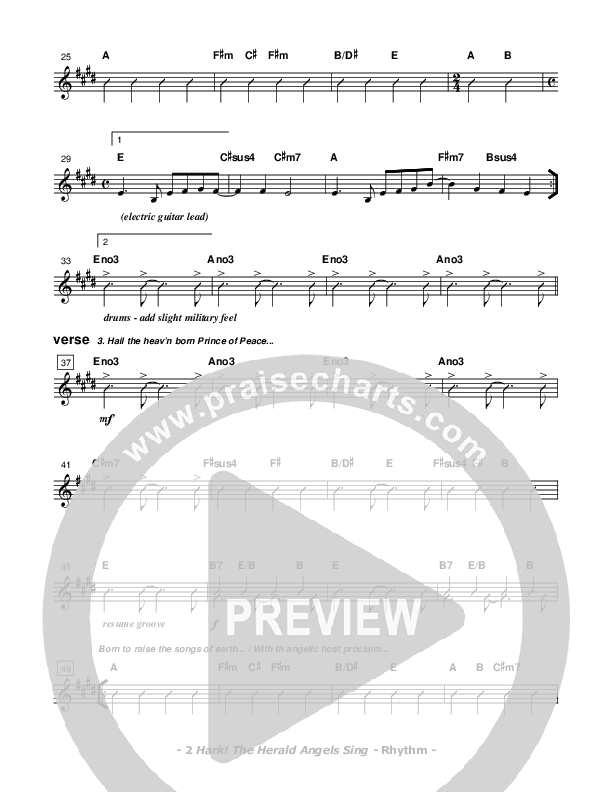 Hark The Herald Angels Sing Rhythm Chart (Don Chapman)