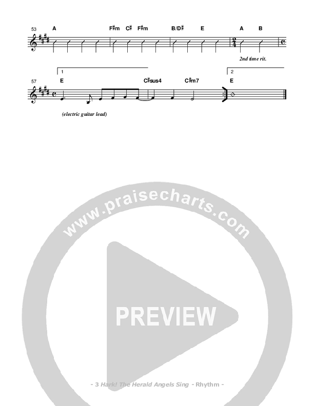Hark The Herald Angels Sing Rhythm Chart (Don Chapman)