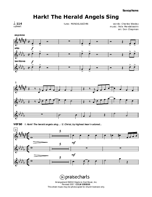 Hark The Herald Angels Sing Saxophone (Don Chapman)