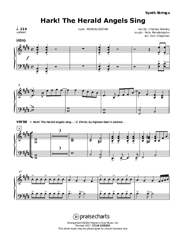 Hark The Herald Angels Sing Synth Strings (Don Chapman)