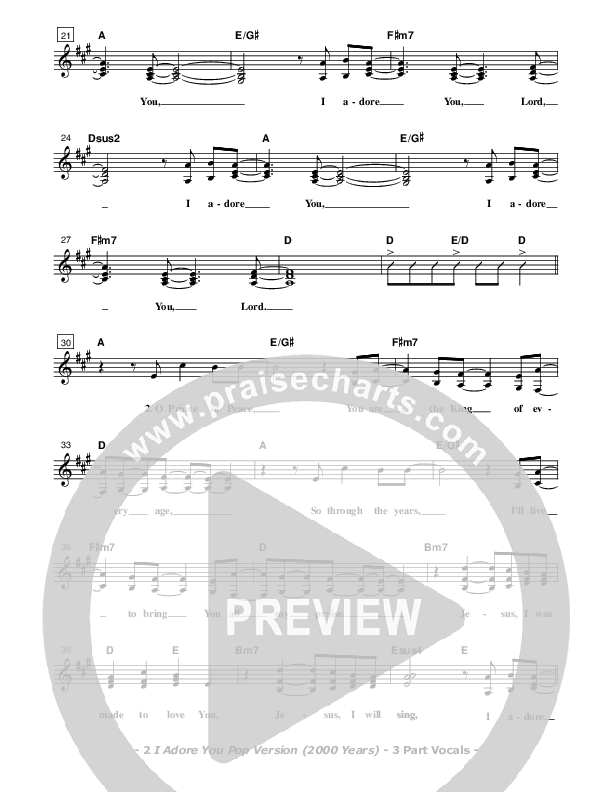 I Adore You Lead Sheet (SAT) (Don Chapman)