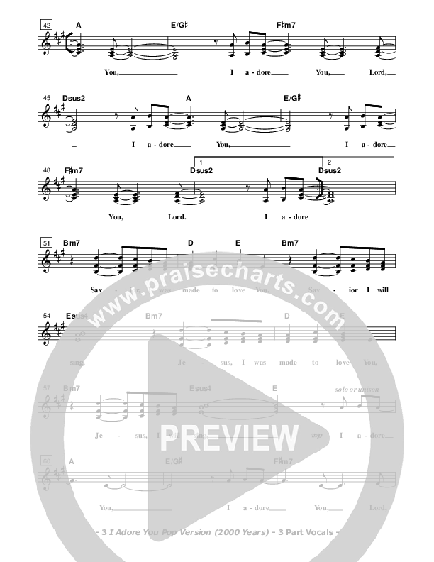 I Adore You Lead Sheet (SAT) (Don Chapman)