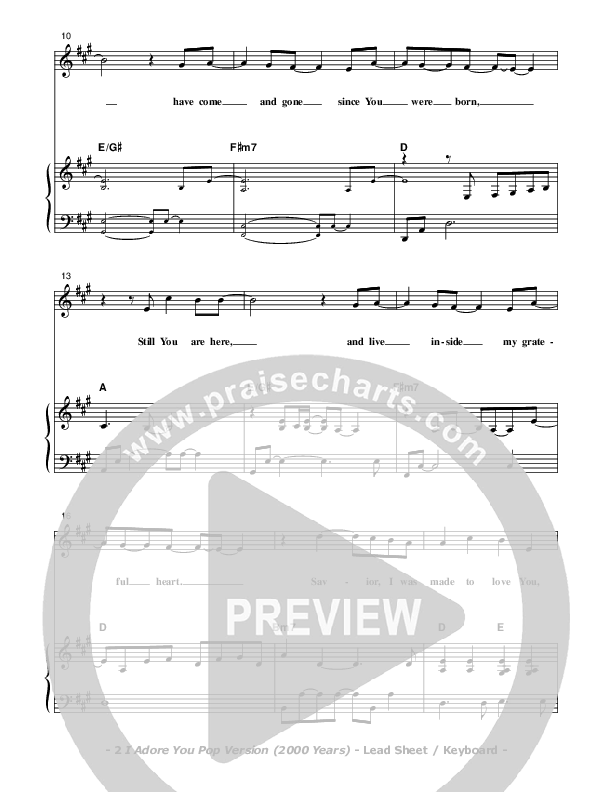 I Adore You Piano/Vocal (Don Chapman)