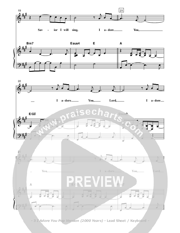 I Adore You Piano/Vocal (Don Chapman)