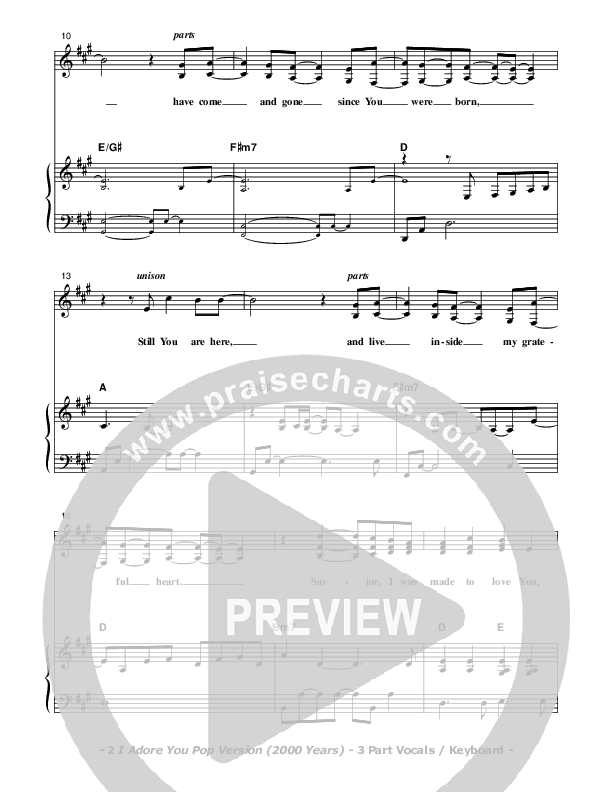 I Adore You Piano/Vocal (SAT) (Don Chapman)