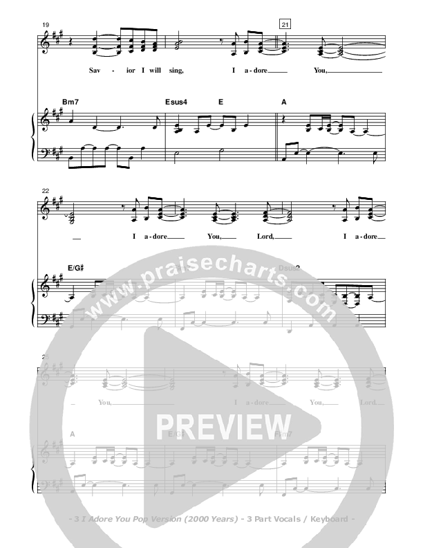 I Adore You Piano/Vocal (SAT) (Don Chapman)