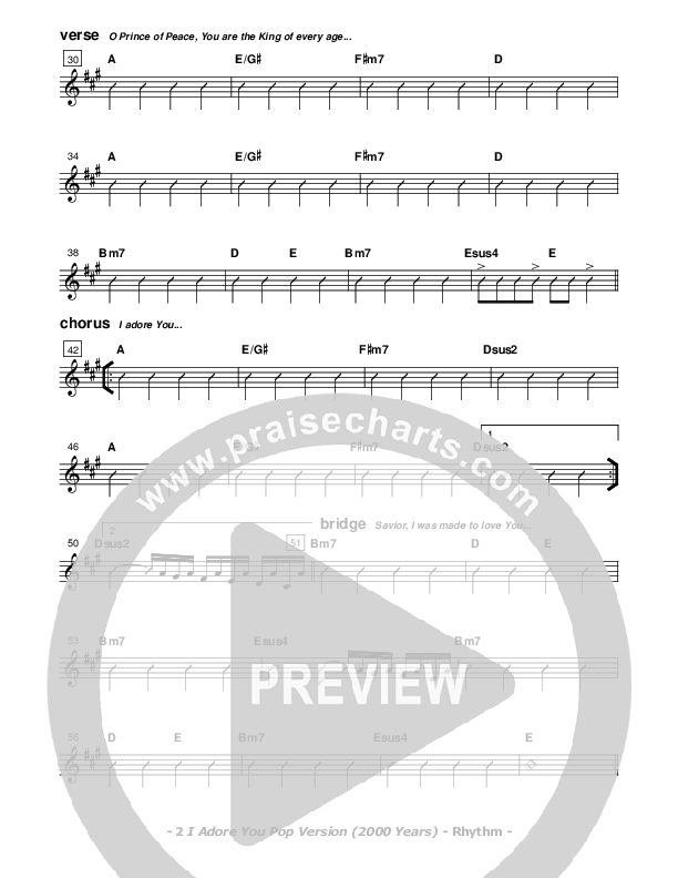 I Adore You Rhythm Chart (Don Chapman)