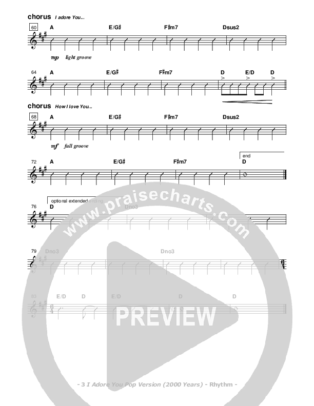 I Adore You Rhythm Chart (Don Chapman)