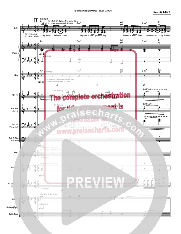 My Heart Is Burning Conductor's Score (Geron Davis)