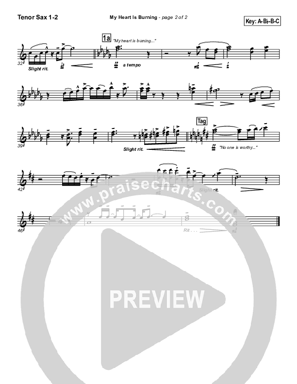 My Heart Is Burning Tenor Sax 1/2 (Geron Davis)