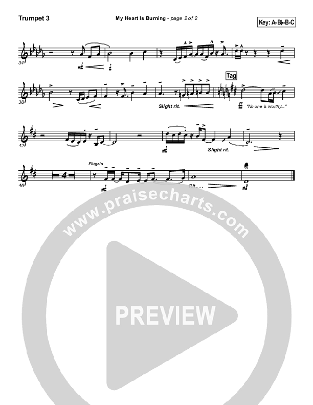 My Heart Is Burning Trumpet 3 (Geron Davis)