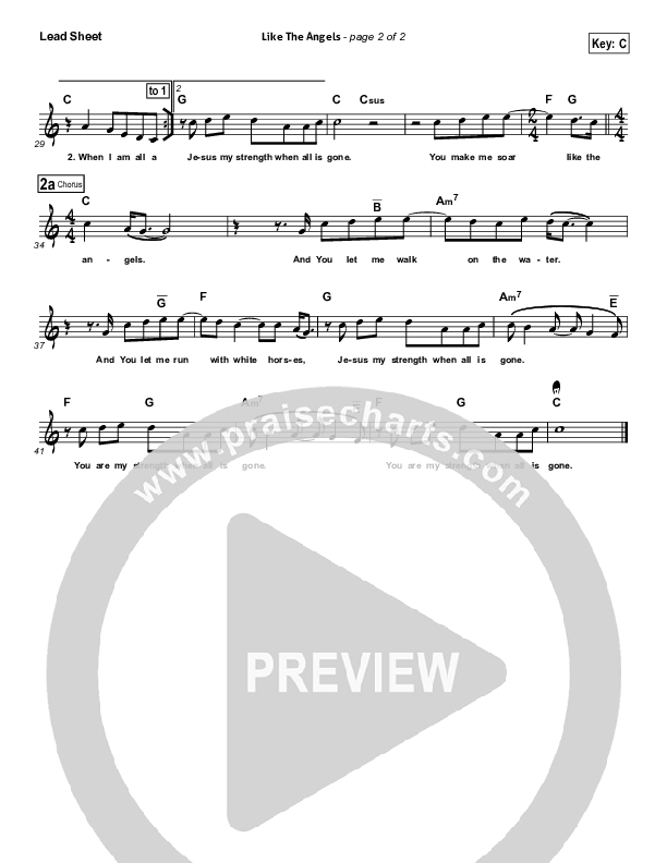 Like The Angels Lead Sheet (Brenton Brown)