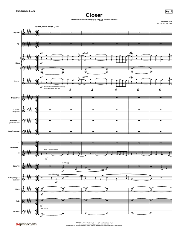 Closer Conductor's Score (Bethel Music)