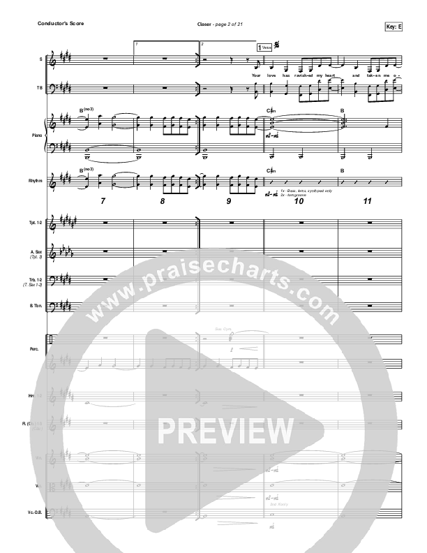 Closer Conductor's Score (Bethel Music)
