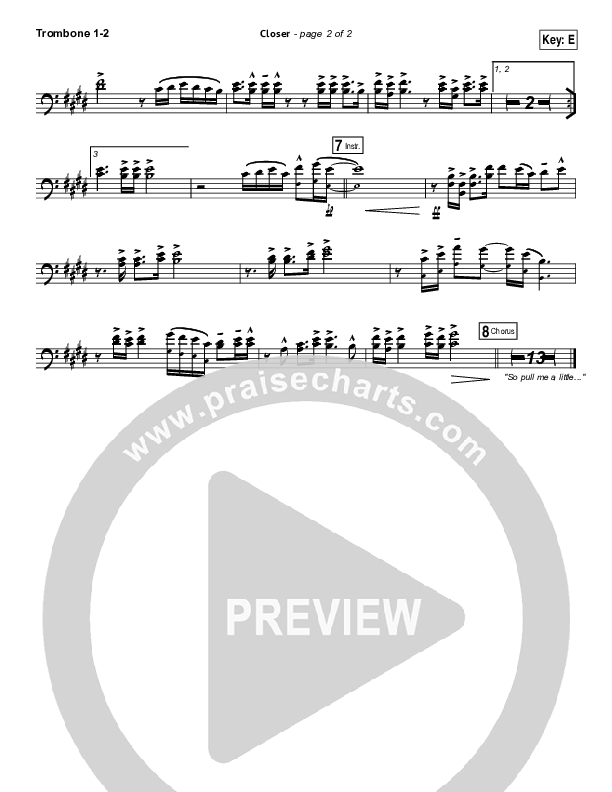 Closer Trombone 1/2 (Bethel Music)