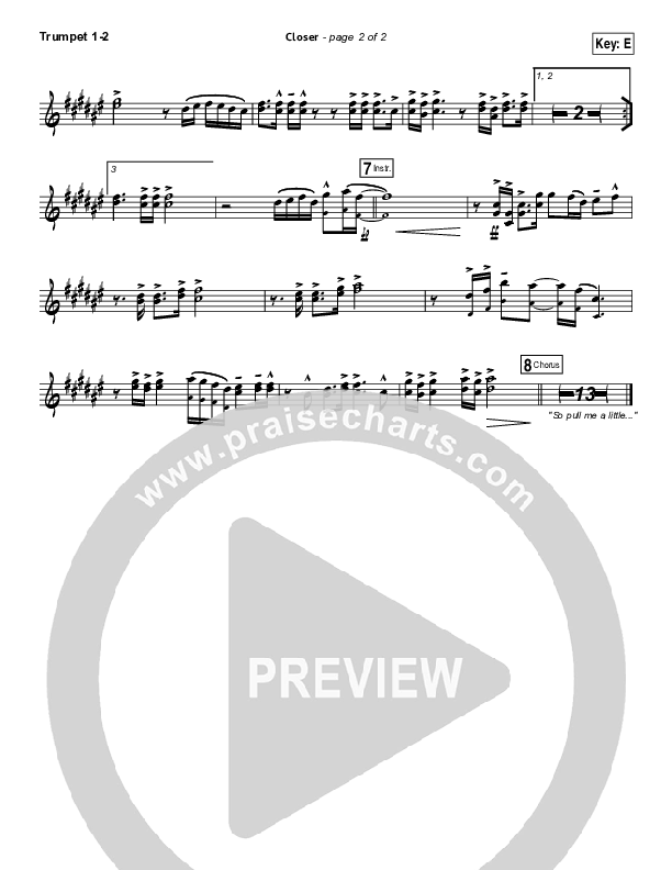 Closer Trumpet 1,2 (Bethel Music)