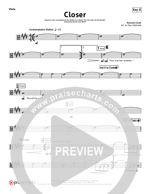 Closer Viola (Bethel Music)