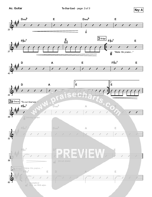 To Our God Acoustic Guitar (Bethel Music)