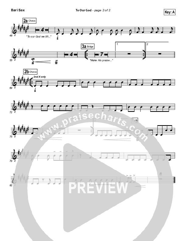 To Our God Bari Sax (Bethel Music)