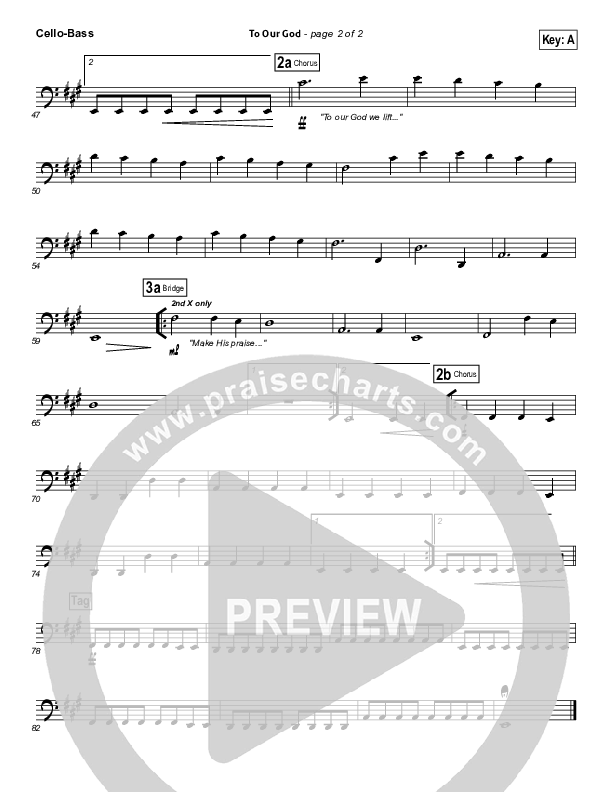 To Our God Cello/Bass (Bethel Music)