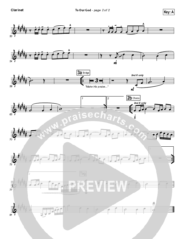 To Our God Clarinet (Bethel Music)