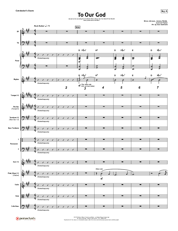 To Our God Conductor's Score (Bethel Music)