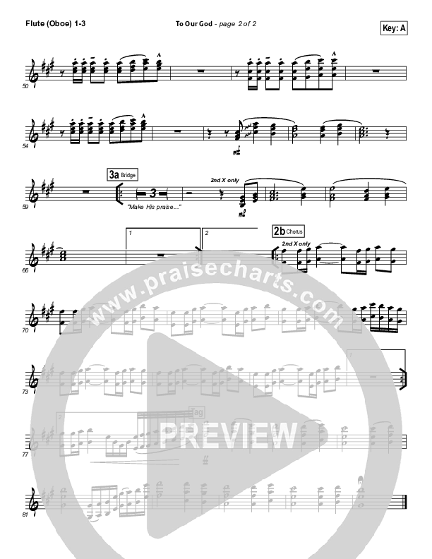 To Our God Flute/Oboe 1/2/3 (Bethel Music)