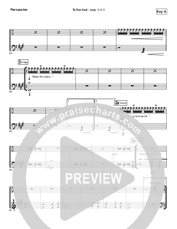 To Our God Percussion (Bethel Music)