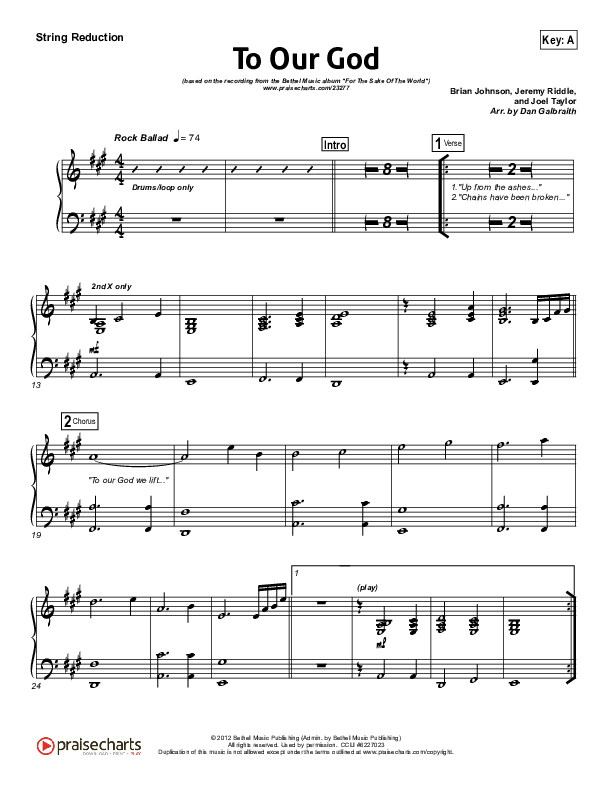 To Our God String Pack (Bethel Music)