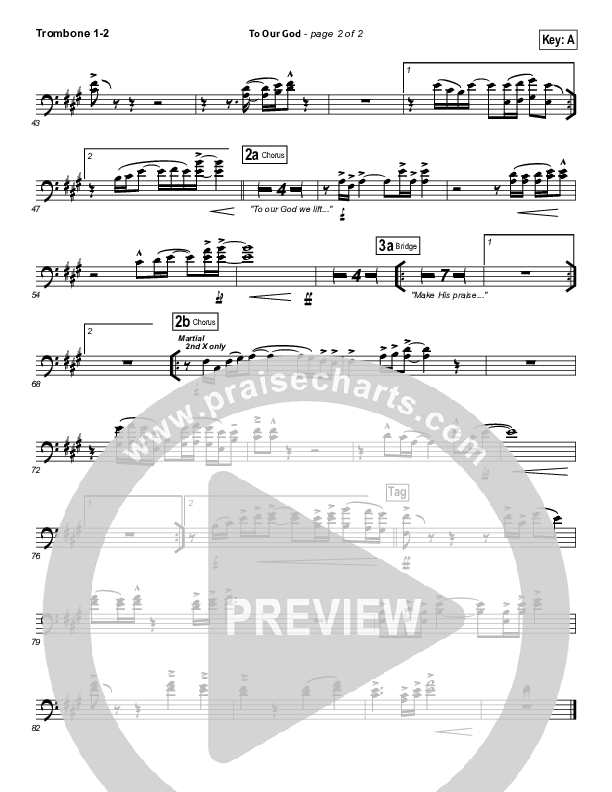 To Our God Trombone 1/2 (Bethel Music)