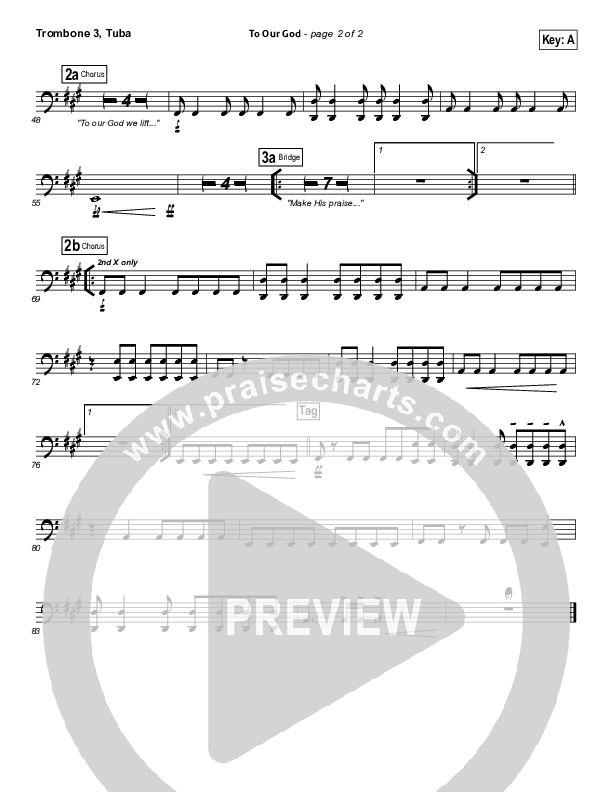 To Our God Trombone 3/Tuba (Bethel Music)