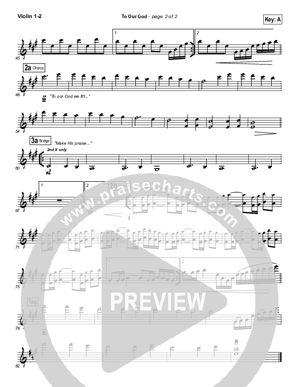 To Our God Violin 1/2 (Bethel Music)