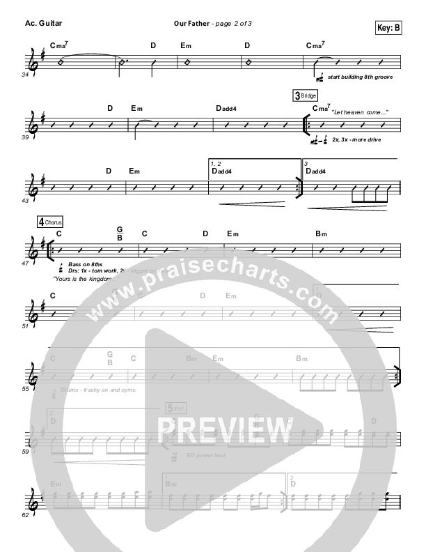 Our Father Acoustic Guitar (Bethel Music)