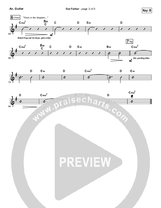 Our Father Acoustic Guitar (Bethel Music)