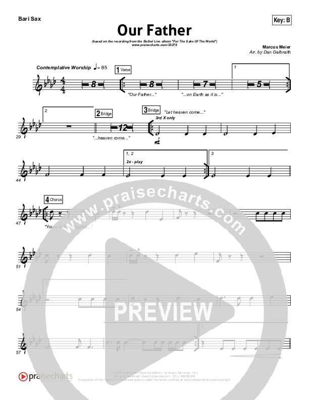 Our Father Bari Sax (Bethel Music)