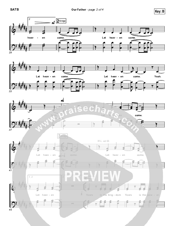 Our Father Choir Vocals (SATB) (Bethel Music)