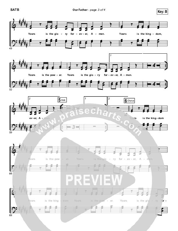 Our Father Choir Vocals (SATB) (Bethel Music)