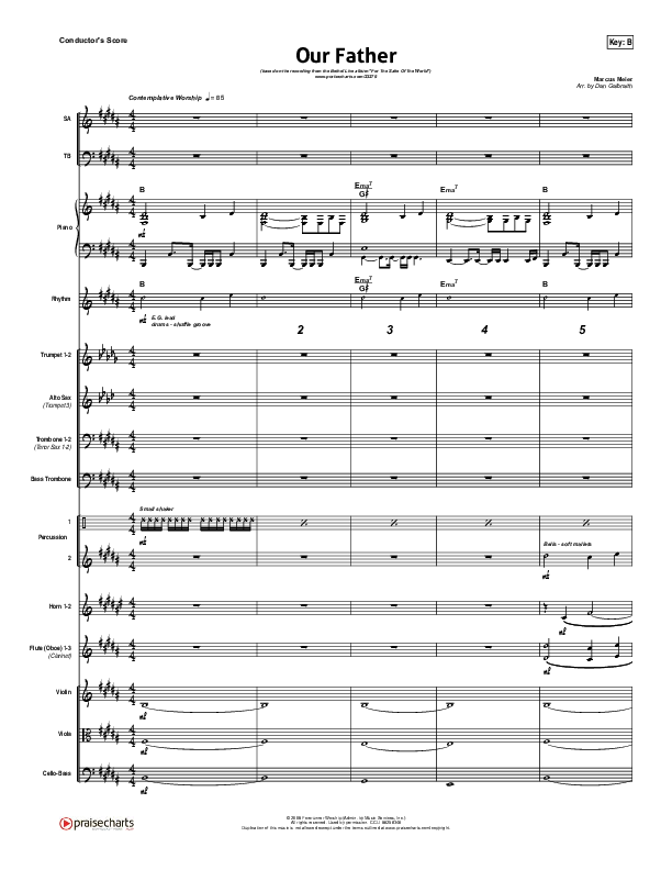 Our Father Conductor's Score (Bethel Music)