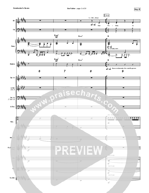 Our Father Conductor's Score (Bethel Music)