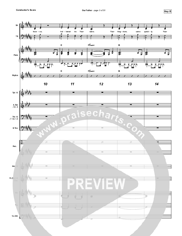 Our Father Conductor's Score (Bethel Music)