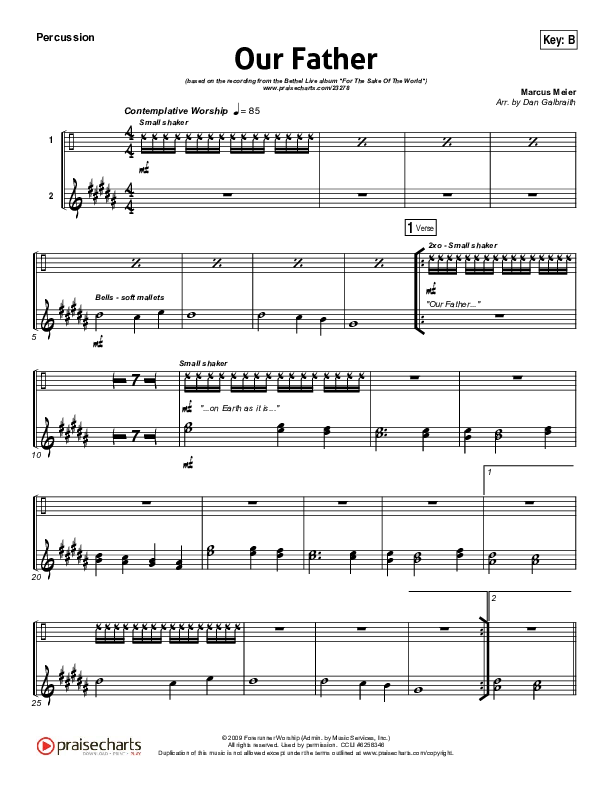 Our Father Percussion (Bethel Music)